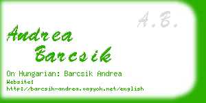 andrea barcsik business card